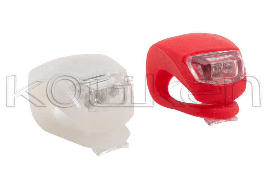 Villogó szett szilikon 2 ledes fehér-piros