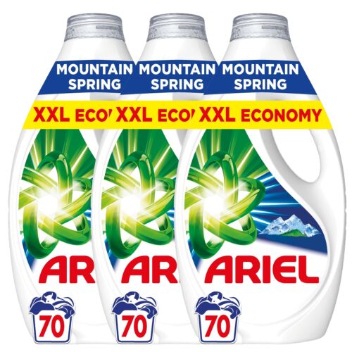 Ariel Mountain Spring Liquid Laundry Detergent 3x3.15L - 210 washes, XXL Economy Pack