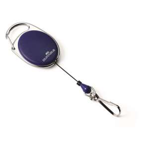 Etui na wizytówki z wysuwanym karabińczykiem, wytrzymałe, granatowe