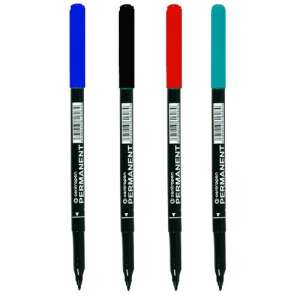 Centropen 2536 Permanent Markers, Set of 4, Black, Blue, Red, Turquoise - Permanent marker