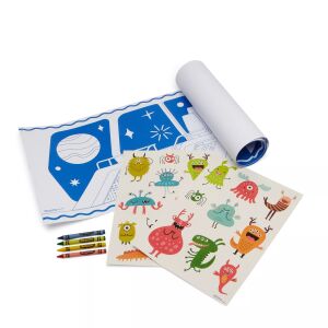 Crayola Gigantyczny plakat do kolorowania z motywami kosmicznymi i kredkami - Książka dla dzieci i młodzieży