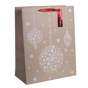 Iris Szalagfüles Papír ajándéktasak karácsonyra (31x42 cm) - Natúr/mintás 123930148 - Iris