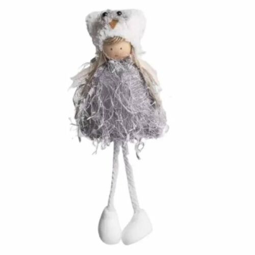 Iris Weihnachts-Hängefigur Textil Mädchen 20cm - Grau