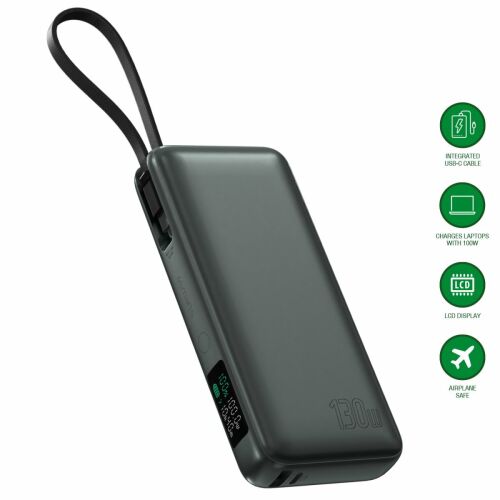 4smarts Enterprise Powerbank integrált kábellel USB Type-C / 20000mAh 130W - Szürke