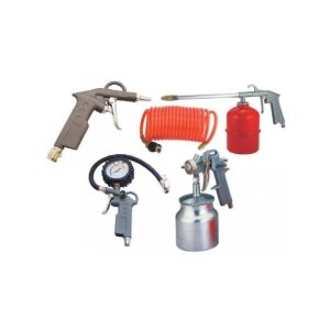 Kit service Betta Fini cu pistol de vopsit cu rezervor inferior: Include pistol de vopsit, suflantă pentru furtun, furtun spiralat, pistol de suflat și pistol de pulverizare ulei. - Accesorii compresoare