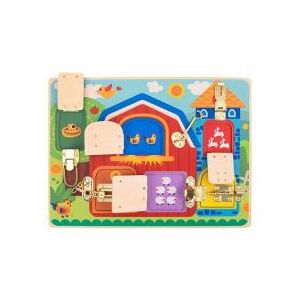 Tooky Toy Beschäftigungstafel, Montessori Holz-Aktivitätstafel mit Riegeln, Schlössern und Türen für Kleinkinder und Vorschulkinder - Babywalker, Lauflernhilfen und Entwicklungsspiele für Kleinkinder