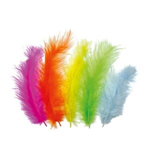 Craft Fun színes madártoll dekoráció - 11,8-15 cm - 25 darabos