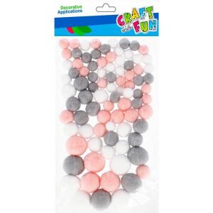 Craft Fun színes pompom - 90 darabos -pasztell színek