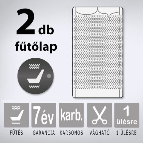 KIYO karbonszálas beépíthető ülésfűtés 2 fokozatú billenőkapcsolóval, 1 ülésre 123968846