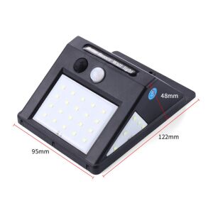 30 LED-es napelemes mozgásérzékelős fali lámpa, kültéri biztonsági lámpa, vízálló, fekete - Nonbrand Napelemes lámpa