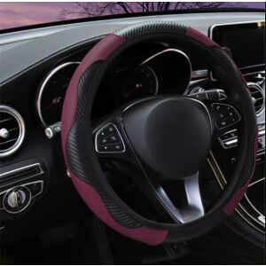 Kormánykerék védő, kormányvédő borítás carbon+bőr 37-38cm bordó 123968903 - Autós kormányhuzat