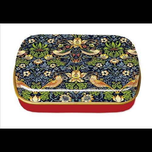 Fridolin Fémdoboz 6,3x1,8x5,2cm, William Morris: strawberry Tief