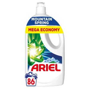 Detergent lichid Ariel Mountain Spring, 3.87L, 86 spălări, mega economie - Gel de spălare, Clătiți și Capsulă de spălare