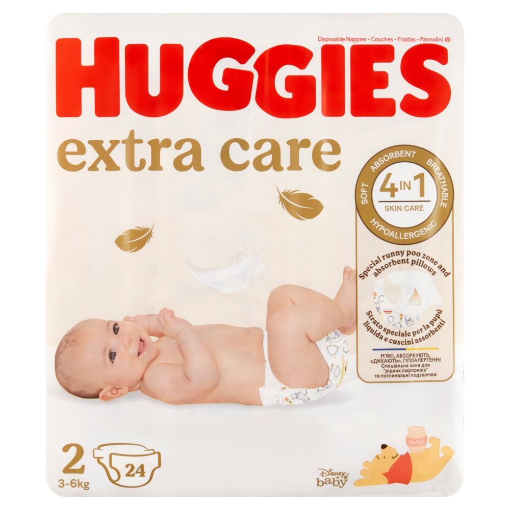 E-shop Plienky Huggies Extra Care 3-6 kg Newborn 2 (24 ks)