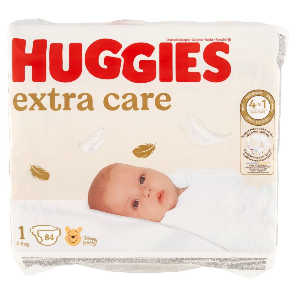 Huggies Extra Care Nadrágpelenka 2-5 kg Newborn 1 (84db)