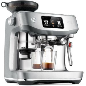 Sage SES985BSS espresso machine brewing coffee - Bean-to-cup coffee machines