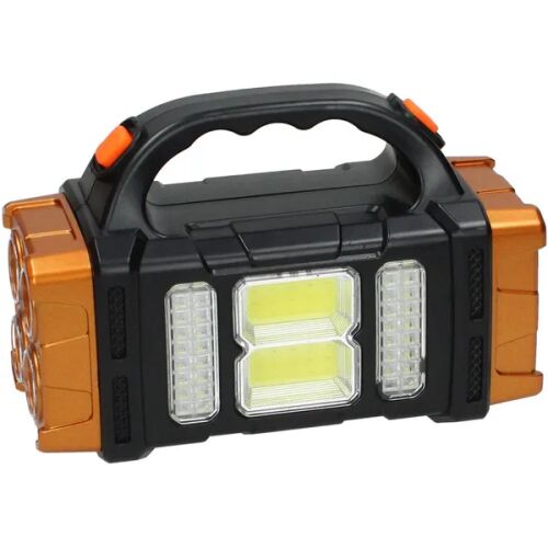 Lanternă LED COB cu energie solară, reîncărcabilă, cu power bank, 25W, 1500mAh, culoare aurie