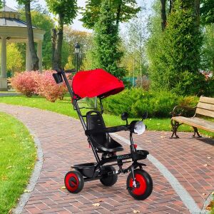Ecotoys 3-in-1-Dreirad für Kinder, rot