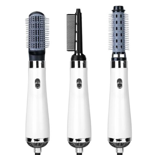 3-in-1-Haartrocknerbürste mit austauschbaren Köpfen, weiß