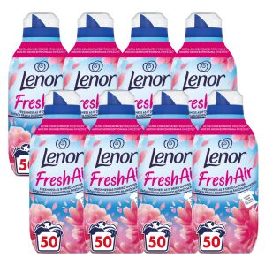Lenor Fresh Air Pink Blossom fabric softener, 8 pack, long-lasting freshness - Liquid fabric softener