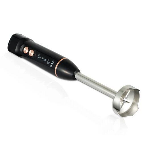 RAF R.273B Handmixer, schwarz und silber, 800W, Edelstahlmesser, einfach zu reinigen