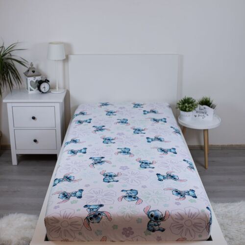 Cearșaf de pat cu elastic Disney Lilo & Stitch, cearșaf de pat din bumbac 90x200 cm