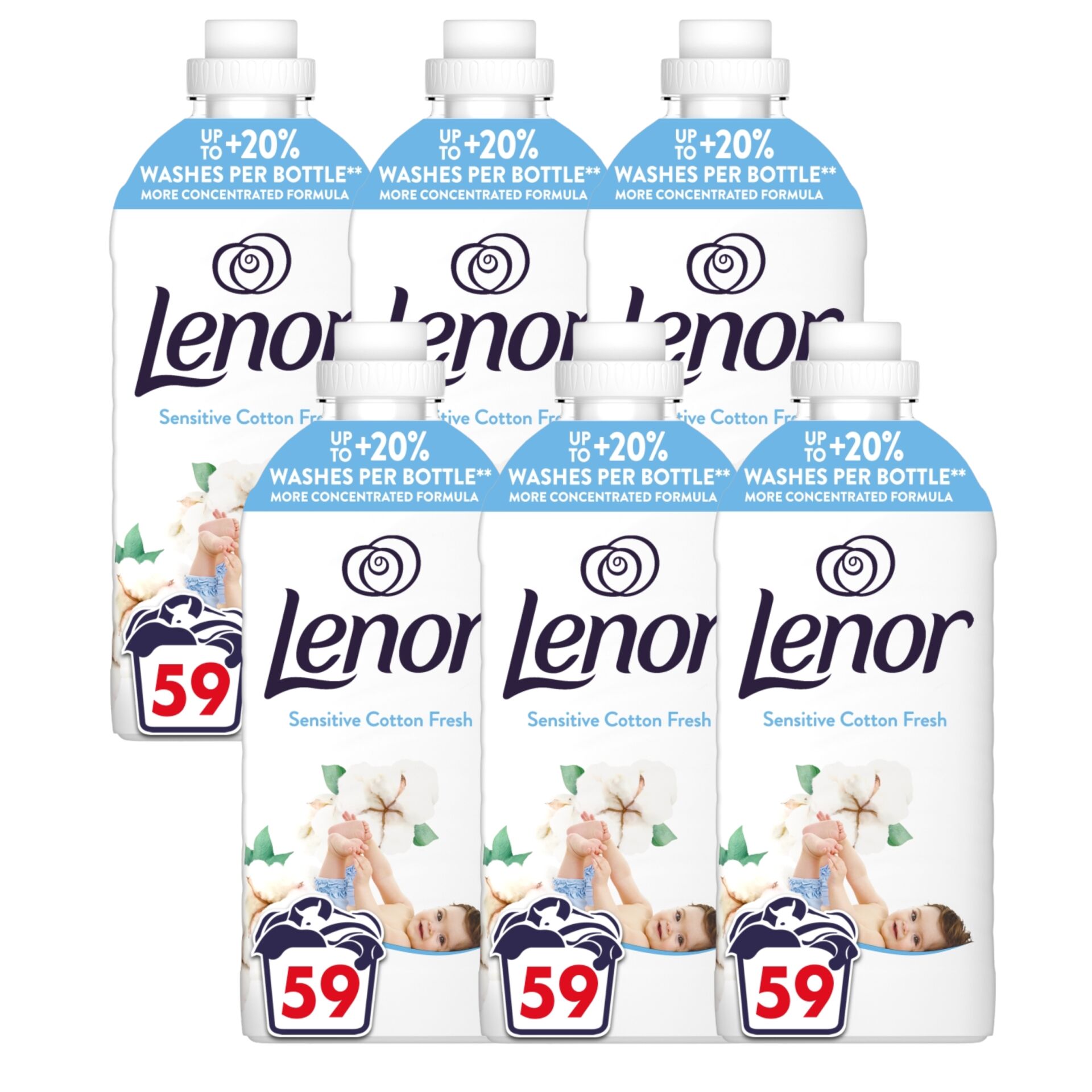 Lenor Sensitive Cotton Fresh Textilöblítő 354 mosás 6x1239ml