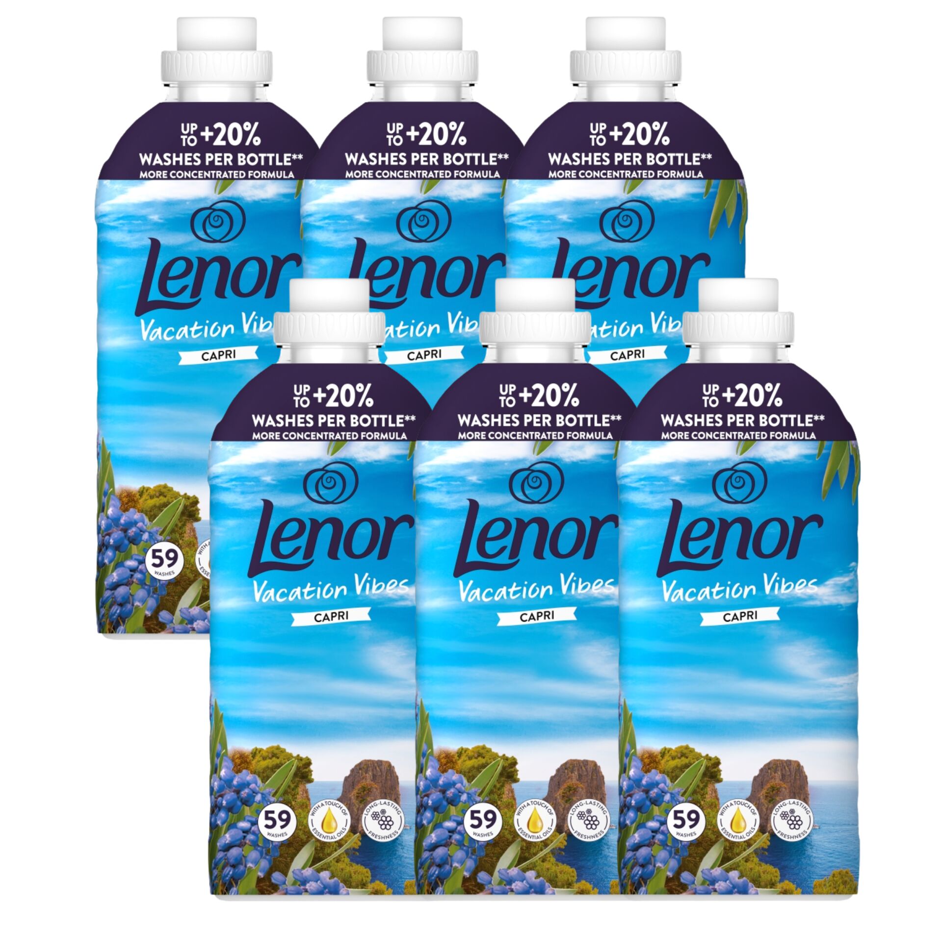 E-shop Lenor Capri Textilné oplachovacie prostriedky 354 pranie 6x1239ml