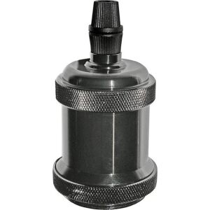 Vintage E27 Lampenfassung aus Aluminium, Graphit, Lumen