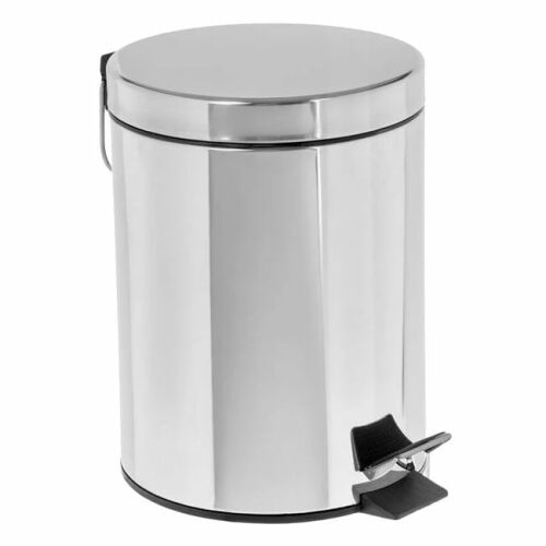 12 literes rozsdamentes acél fürdőszobai szemetes pedállal, ezüst