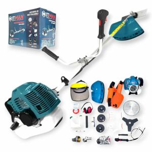 Hitman CT-1541PRO fűkasza és bozótvágó kiegészítőkkel, kollázs - HITMAN