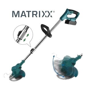 Mat-Rixx trimmer de gazon fără fir cu mâner telescopic, baterie 48V, cap reglabil și funcție de tăiere a marginilor - Masini de tuns iarba
