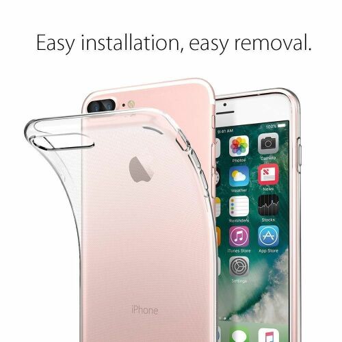 Átlátszó TPU tok iPhone 7 Plus és iPhone 8 Plus modellekhez, vékony és puha, könnyű felszerelés és eltávolítás - Műszaki cikk és elektronika