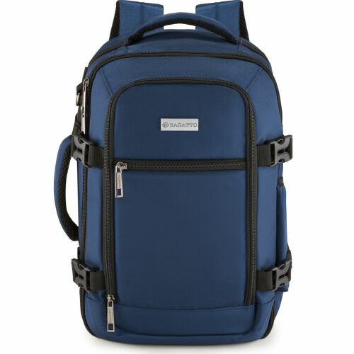 Utazó hátizsák, Zagatto, Kék, Kézipoggyász 40x20x25 cm, Repülős utazó hátizsák, Wizz Air kompatibilis, Ryanair, Kompressziós hevederek, Bőröndhöz rögzíthető, Vízálló, Űrtartalom 20L, 10 kg, B 124032018