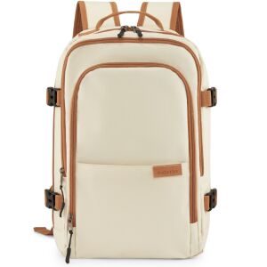 Utazó hátizsák, Zagatto, Bézs barnával, Kézipoggyász 40x20x25 cm, Repülős utazó hátizsák, Wizz Air kompatibilis, Tarom, Ryanair, Kompressziós hevederek, Bőröndhöz rögzíthető, Vízálló, 20L űrt 124032089 - Utazótáska