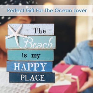 Стенна декорация Nikky Home, дърво, бяло/синьо, 30,4 x 21,5 см 124032229 - Декорация на дома