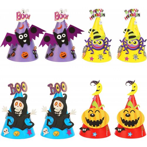 8er Set Zerhok Halloween Hüte, Karton, mehrfarbig, 13 x 22 cm 124032577
