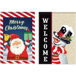 2er-Set Hpamba Weihnachtsbanner, mehrfarbig, Polyester, 49 x 32 cm 124032763 - Outdoor Weihnachtsdekorationen