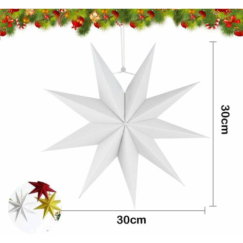 Sunshine Weihnachtsstern, weiß, Papier, 30 cm 124032911