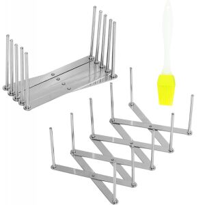 LOPOTIN Rippchen-Grillständer, mit Spatel, Edelstahl, silber, 13 x 7,5 cm 124033079 - Gartengrill, Ofenzubehör