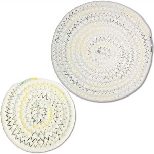 Set de 2 suporturi pentru cana/castron Dafroh, bumbac, rotund, multicolor, 12 cm / 18 cm 124033089 - Servete si naproane