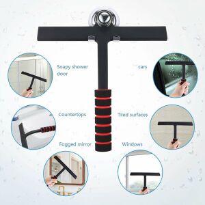 Stierka KEECOW s držiakom, silikónová, čierna/červená, 22,9 x 21,5 cm 124033268 - Čistiace zariadenia