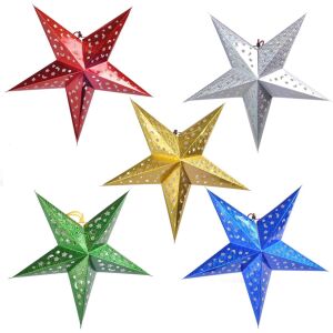 Stele Crăciun Carton Multicolor 30cm - Set 5 124033994 - Decorațiuni de Crăciun