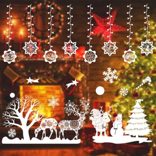 2er-Set TUIBEIDAMAI Weihnachts-Fensteraufkleber, Papier/PVC, weiß 124034136