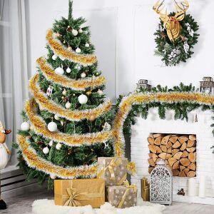 8er Set Anyingkai Weihnachtsgirlanden, PET-Draht/Seide, gold, 2 m 124034267 - Saisonale Dekoration