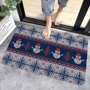 Covoras de baie pentru Craciun Anyingkai, textil, rosu/albastru/alb, 60 x 40 cm 124034290 - Covorașe intrare