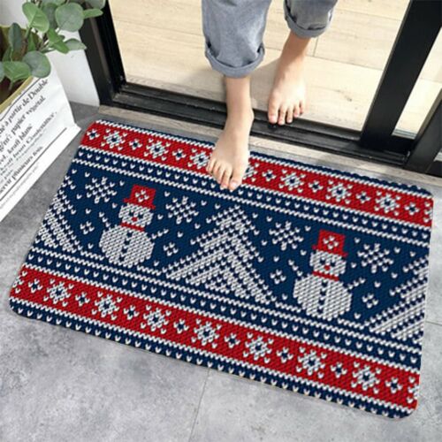 Anyingkai Weihnachtsbadematte, Textil, Rot/Blau/Weiß, 40 x 60 cm 124034312