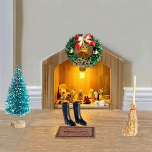 Sada 5 miniatúrnych záhradných ozdôb Cuidongsheng, drevo/živica/textil, viacfarebné 124034328 - Vianoce