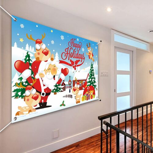 Vianočný banner XINDY, viacfarebný, polyester, 180 x 115 cm