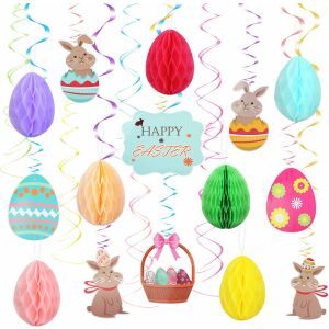 Zestaw dekoracji wielkanocnych Lanmok, 23 elementy, papier/plastik, wielokolorowy 124034394 - Dekoracja wielkanocna